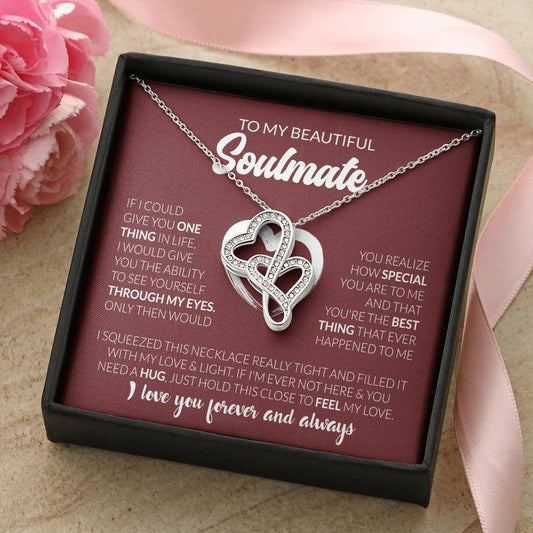 To My Beautiful Soulmate - Heart-to-Heart Necklace
