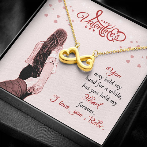 I LOVE YOU Babe - Holding Hand - Endless Love Necklace